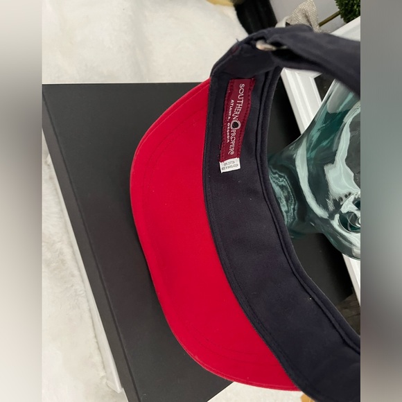 SOUTHERN PROPER Red Navy Dog Visor Adjustable Atlanta OSFM - Picture 6 of 7